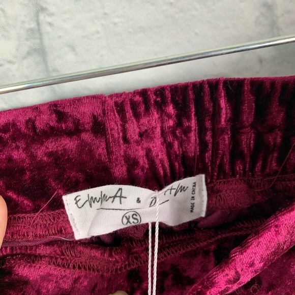 NWT LF Emma & Sam Crushed Velvet Sweatpants XS - Picture 8 of 14